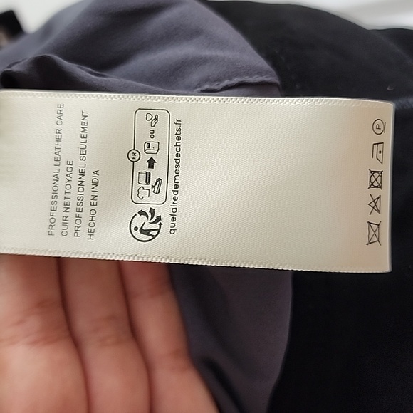 Free People We The Free Suzy black suede leather jacket size Large Chore Coat - Picture 16 of 16